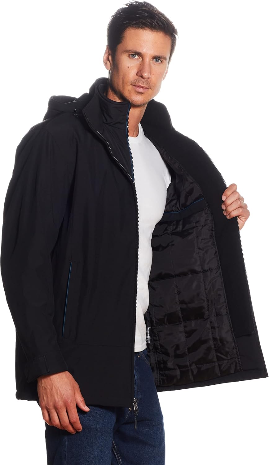 Ultra Tech Mens Jacket Winter Coat for Men Winter Coat Rain Jacket for Men with Fleece Bib and Removable Hood - Image 5